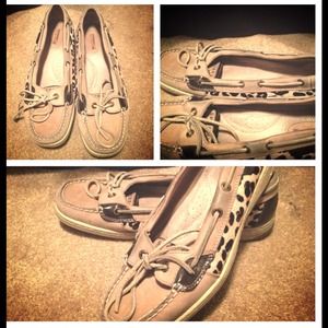 Sperry Top Siders, animal print.