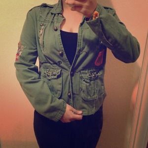 Military green studded jacket