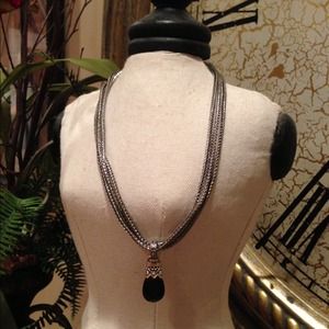 Choker Necklace with onyx charm.