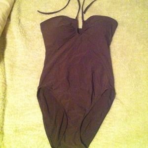 Brown one-piece Calvin Klein bathing suit