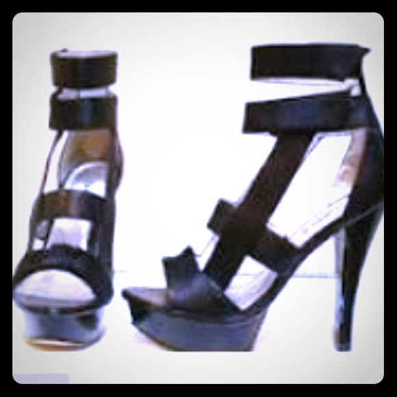 Black Satin Sandals 5inches