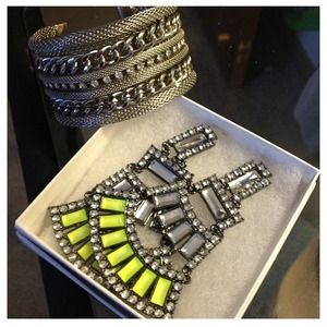 Neon yellow bottom earring bracelet for extra $15