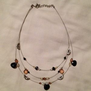 Layered black/silver necklace
