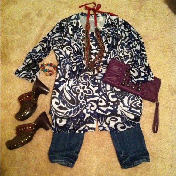 ❌SOLD/GIFT FOR KELLI, blue/black/white tunic❌