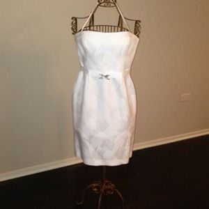 White strapless cocktail dress