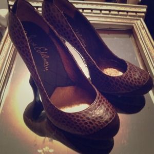 Sam Edelman Brown Croc Heels