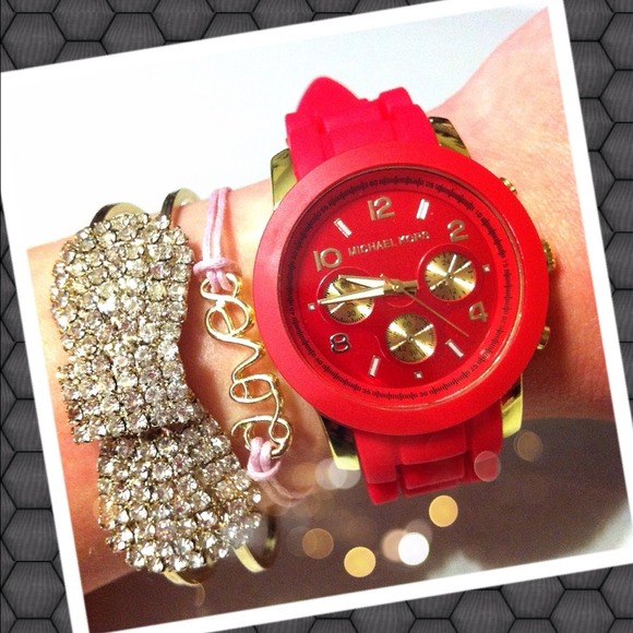 Red designer watch