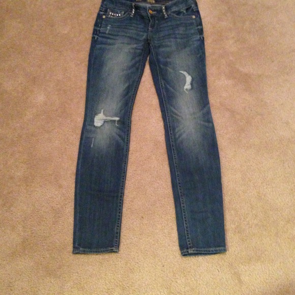 SOLD Express blue distressed skinny jeans size 2