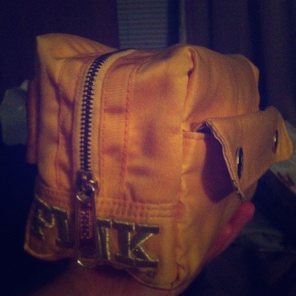 Vs pink make up bag in yellow