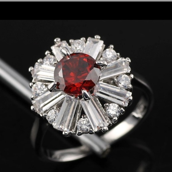Red garnet ring