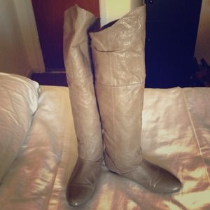 Bakers elephant gray knee high leather boots