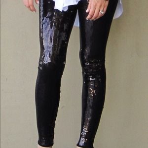 Black Sequin Leggings