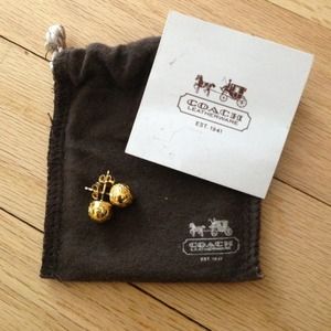 COACH Gold Stud Earrings
