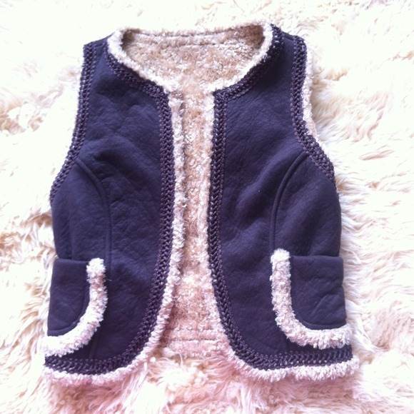 Suede and fur vest