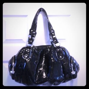 Bundle: Black purse with purple liner &grey purse