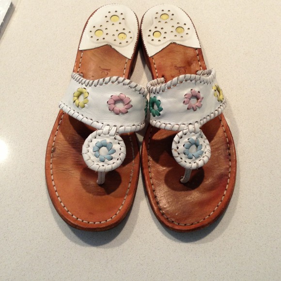 🚫Sold!🚫White and Multi colored Jack Rogers