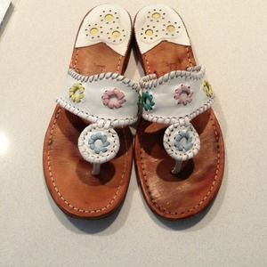 🚫Sold!🚫White and Multi colored Jack Rogers