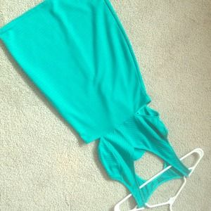 NASTYGAL Teal Cutout Bodycon Dress NEVER WORN