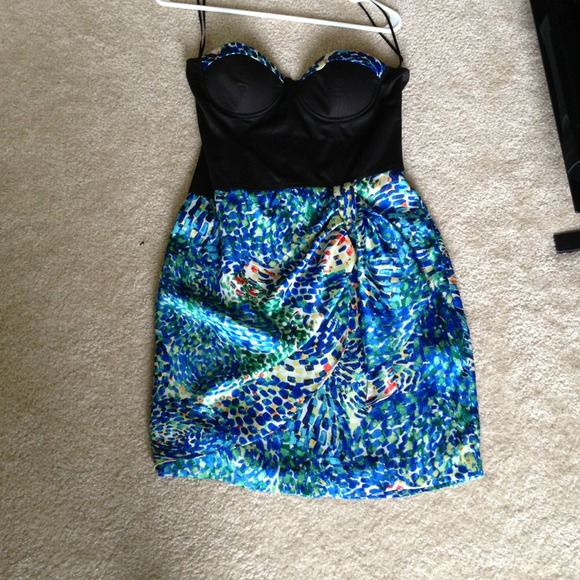 McGinn dress!! Black top, blue and colorful bottom