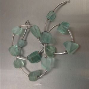Awesome blue-green fluorite necklace