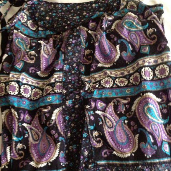 Paisley print black halter top