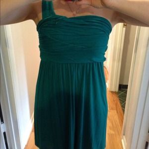 Teal one shoulder sundress