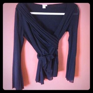 💕Sold 💕 Anthropologieblack chiffon wrap shirt