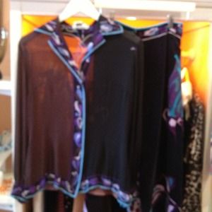 Pucci Velvet Pants and matching Silk top