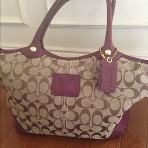 REDUCED Authentic coach tote - rare plum