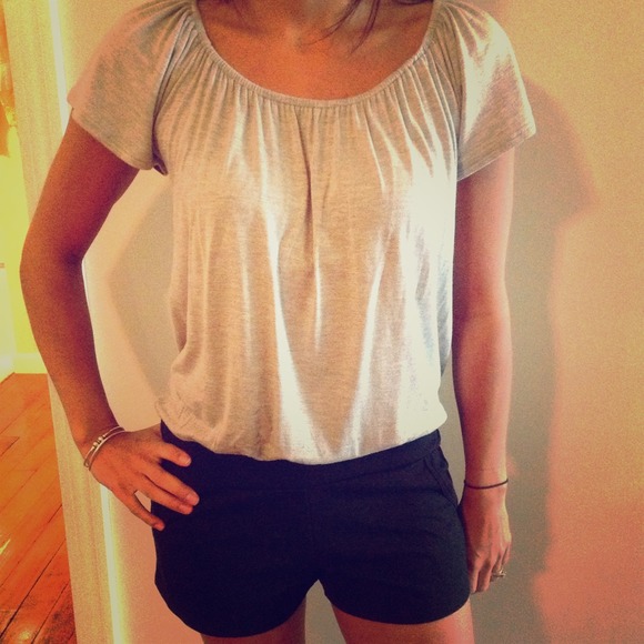 Gray and black romper