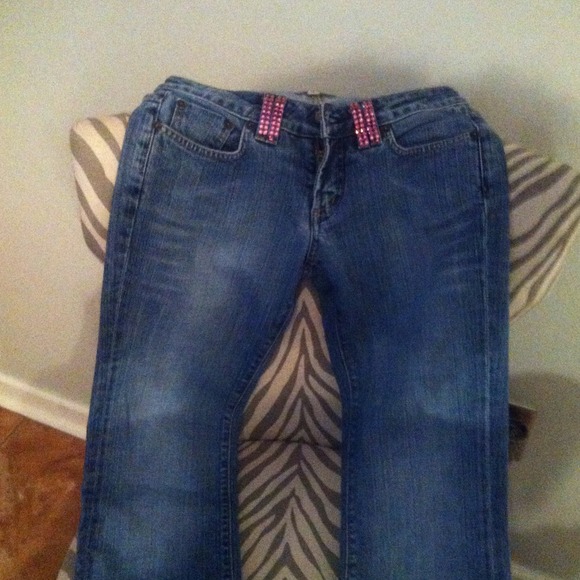 Pink Rhinestone signature jeans.