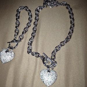 Heart necklace with matching Bracelet