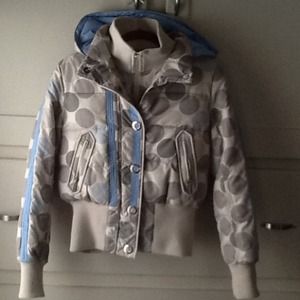 Khaki & Baby Blue Ski Jacket