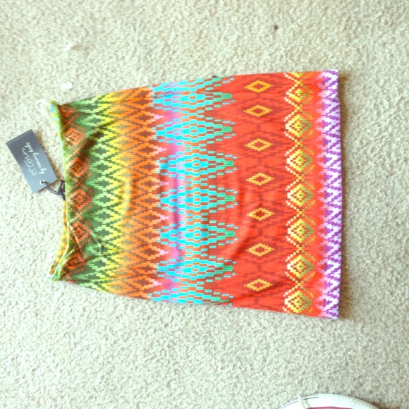 Torn by Ronny kobo fitted multi Aztec skirt