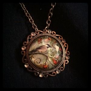 ✳TRADED✳VINTAGE LOOK BIRD ON BRANCH NECKLACE