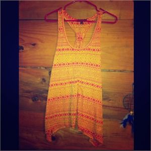 Fun printed long tank top