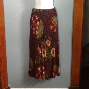 Asian print long skirt