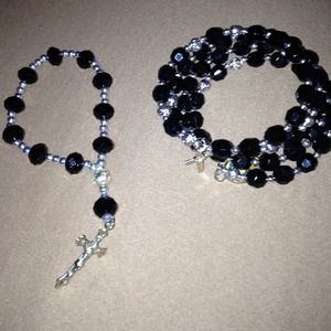 Two black Bracelet with cross