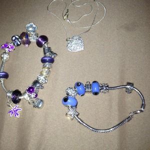 Bracelet with heart necklace