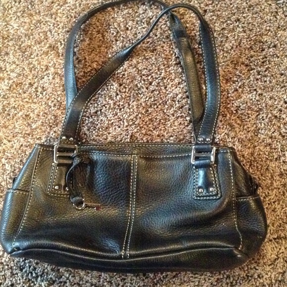 Black leather fossil purse