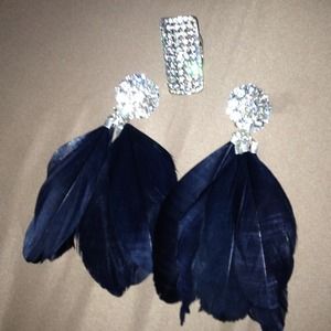 Black earring with ring