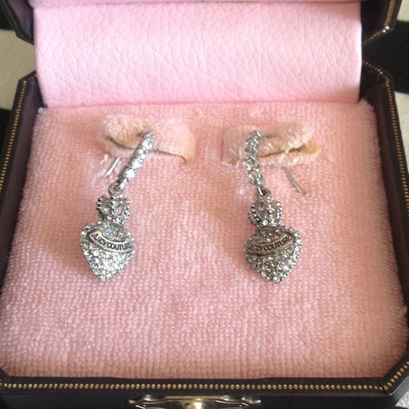 Silver juicy couture dangling earrings