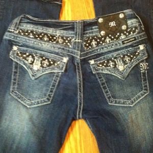 Miss Me Studded French Pocket Boot Jeans Size 30