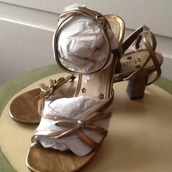 Gold Strappy Heels