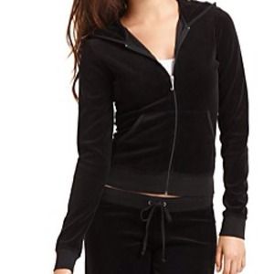 Juicy Couture Velour Hoodie in Black