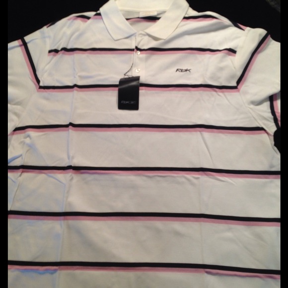 Limited edition Reebok white striped polo