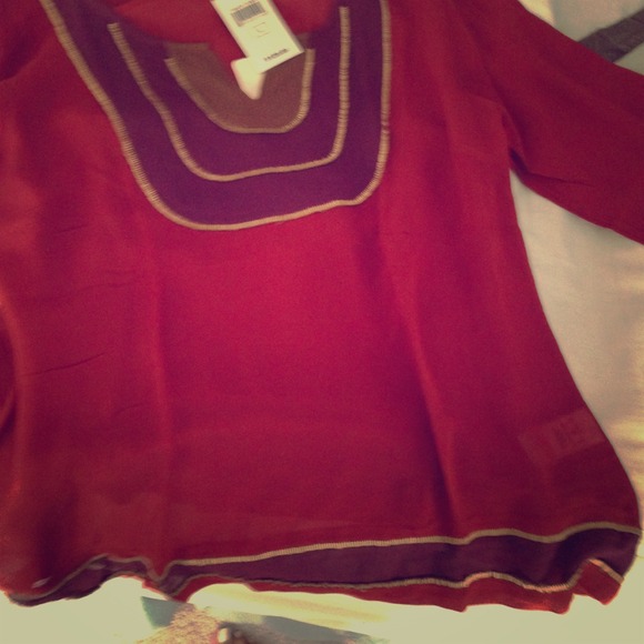 Lucky brand beaded blouse