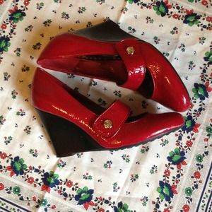 RESERVED! BCBG Girls Red Mary Jane wedges