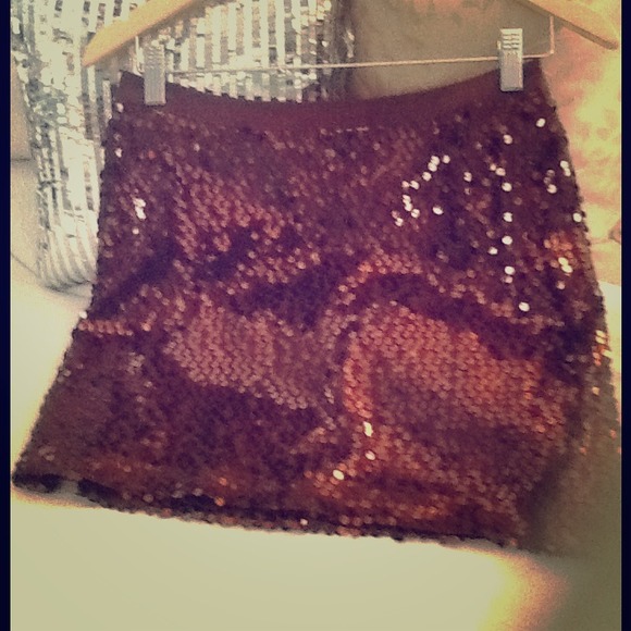 NWT Banana Republic Copper Sequin Mini skirt