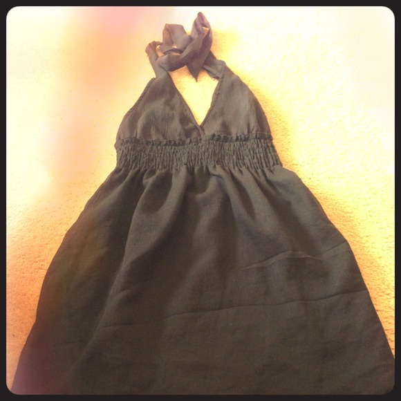 ❌Traded❌Black sheer halter dress